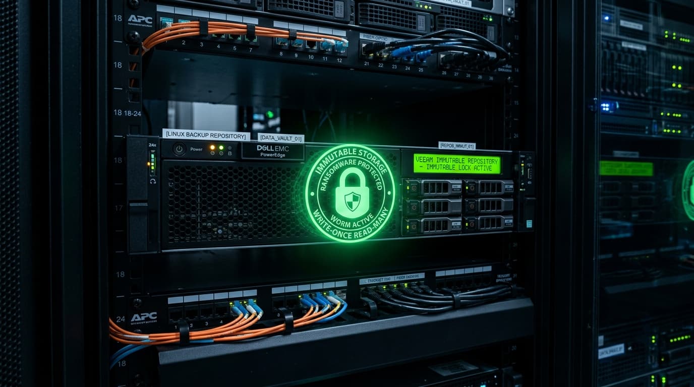 Veeam Hardened Linux Repository ile Ransomware Korumalı Değiştirilemez (Immutable) Yedek Deposu Kurulumu